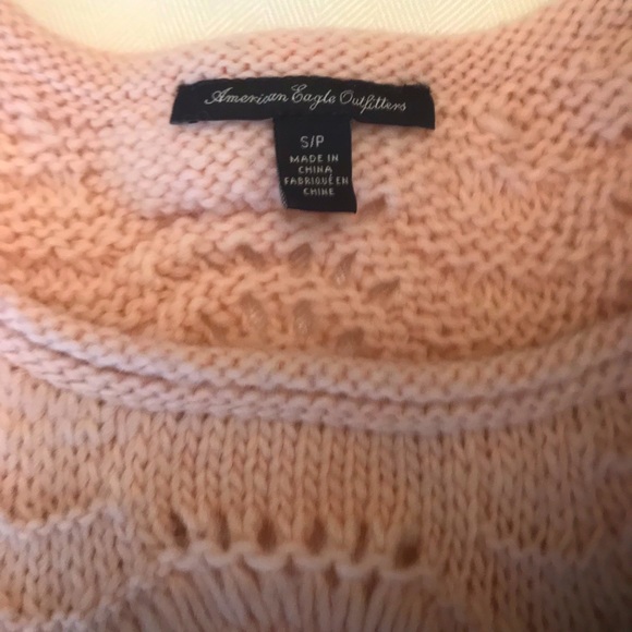 American Eagle Outfitters Soft Pink Knit Sweater in Wavy Scallop Pattern - Picture 3 of 6